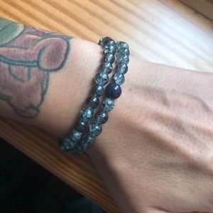 Marble glass bead bracelets